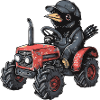 Raven Crow Tractor Farmer