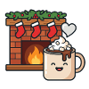 Chocomel warm by the fire cheerful