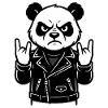 Rocker Panda Metalhead Look