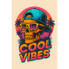 Neon Skull Tropical Vibes