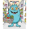Einkaufsmonster Cartoonstil