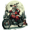 Moto du Père Noël motard drôle