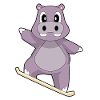 Nilpferd Snowboarder Snowboard Wintersport