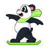 Panda Snowboarder Sports d’hiver