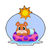 Bear Swimming Swim Ring Summer