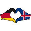 Deutschland Island Flagge Haende Herzform