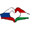 Russia Hungary Flag Hands Heart Shape