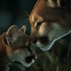 Mountain Lion Mother & Cub – Pure Love
