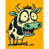 Pop Art Cow with Huge Eyes