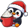 Cute Penguin Christmas Cartoon Kawaii Chibi
