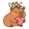 Capybara & Cupid Frog – Sweet Heart Motif