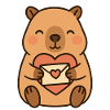 Capybara mit Liebesbrief – Süßes Valentinsmotiv