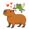 Capybara & Cupid Frog – Funny Valentine's Motif