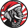 Weihnachts-Elefant mit Santa-Hut