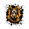German Shepherd Dog Splatter