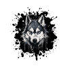 Wolfskopf im Aquarellstil