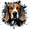Beagle Spritzportrait