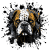 Splatter Bulldog Head Portrait