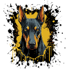 Doberman Splash Art