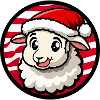 Sheep in Santa Claus Hat