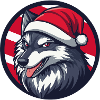 Winter Wolf with Santa Hat