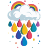 Regenbogen Wolke Bunte Regentropfen Grafik