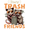 Funny Opossum and Raccoon