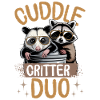 Funny Opossum and Raccoon