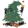 Chaos-Katzen im Weihnachtsbaum "Merry Catmas"
