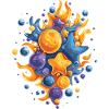 Kometenfeuer Farbexplosion