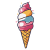 Pastell Eiscreme Cartoon Cone