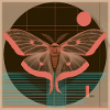 Luna Moth – Retro Geometry Moth Design