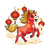 Cheval Zodiaque chinois Nouvel An chinois