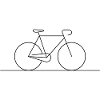 Modern Bicycle Line Art Silhouette