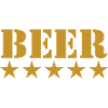 “BIERE” et 5 étoiles dorées