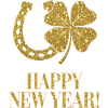 Trifoglio Ferro di Cavallo Fortunato Dorato Felice Anno Nuovo