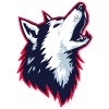 Howling husky in logo style