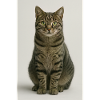 Seated tabby cat portrait