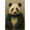 Panda in classic oil painting