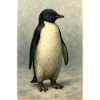 Winter Penguin in Oil Painting