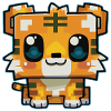Cute Pixel Tiger Kawaii