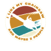 Retro Chainsaw Forest Motif
