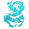 Neon room duck over blue cloud