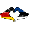 Germany Estonia Flag Heart used