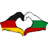 Germany Bulgaria Flag Heart used