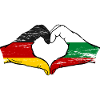 Germany Bulgaria Flag Heart