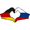 Germany Russia Flag Heart