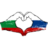 Bulgaria Russia Flag Hands Heart Shape