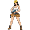 Pin-up construction worker