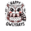 Happy Owlidays Festive Owls Christmas Design